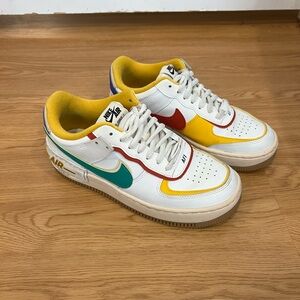 Nike Air Force 1 Low White with Yellow, Red, Green & Purple Accents